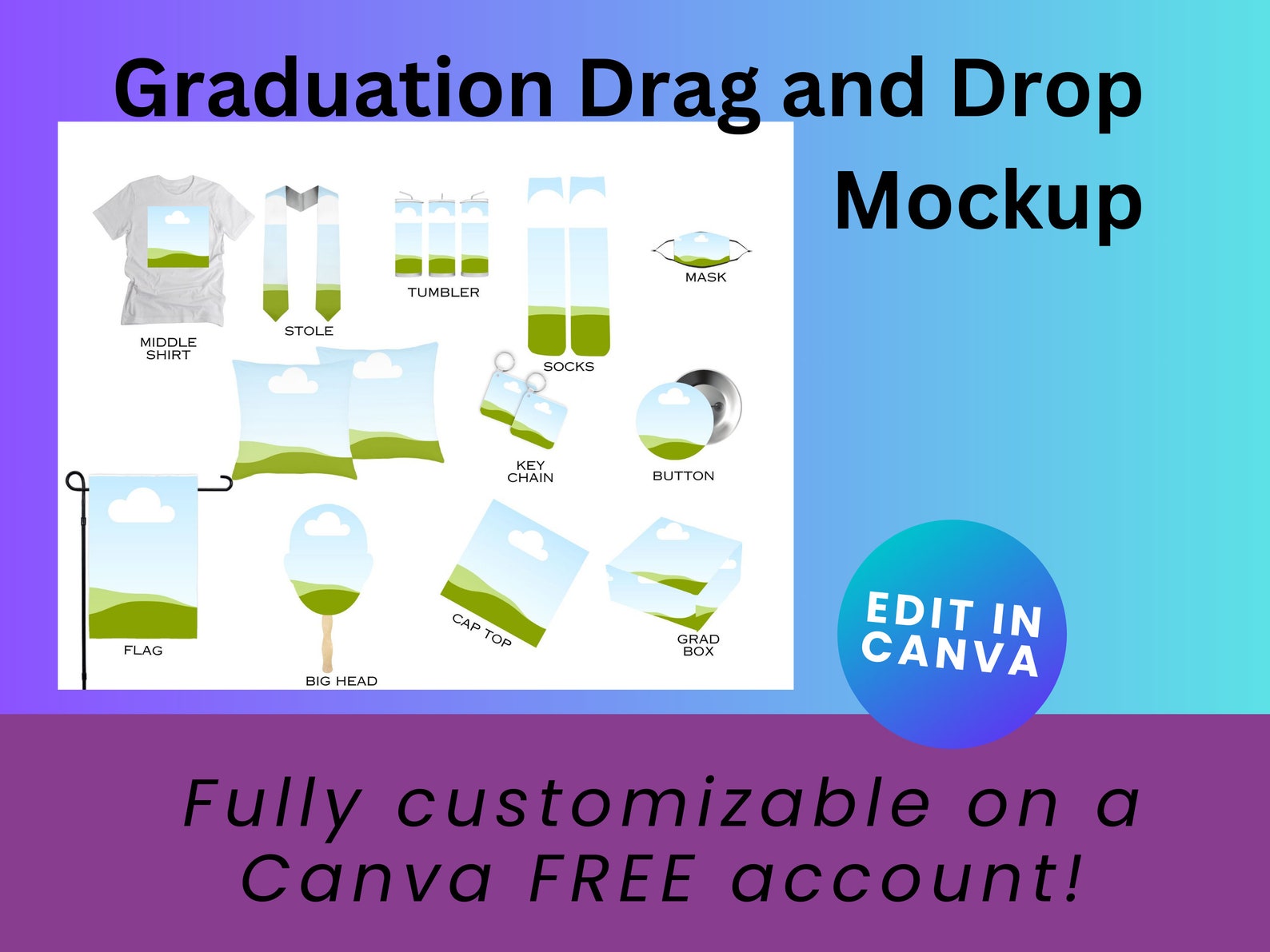Graduation Rivan Mockup Canva Mockup| Graduation Mockup Template| Mockup Bundle| Sublimation ...