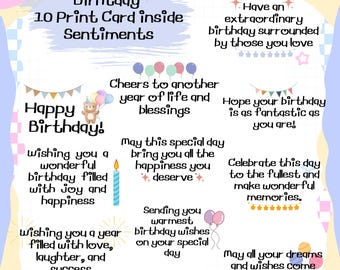 Note Card Sentiments &#39;for the inside&#39; Digital Stamp Bundle, Clip Art, Word Art Quotes for Cardmaking, Words for Cards, PNG