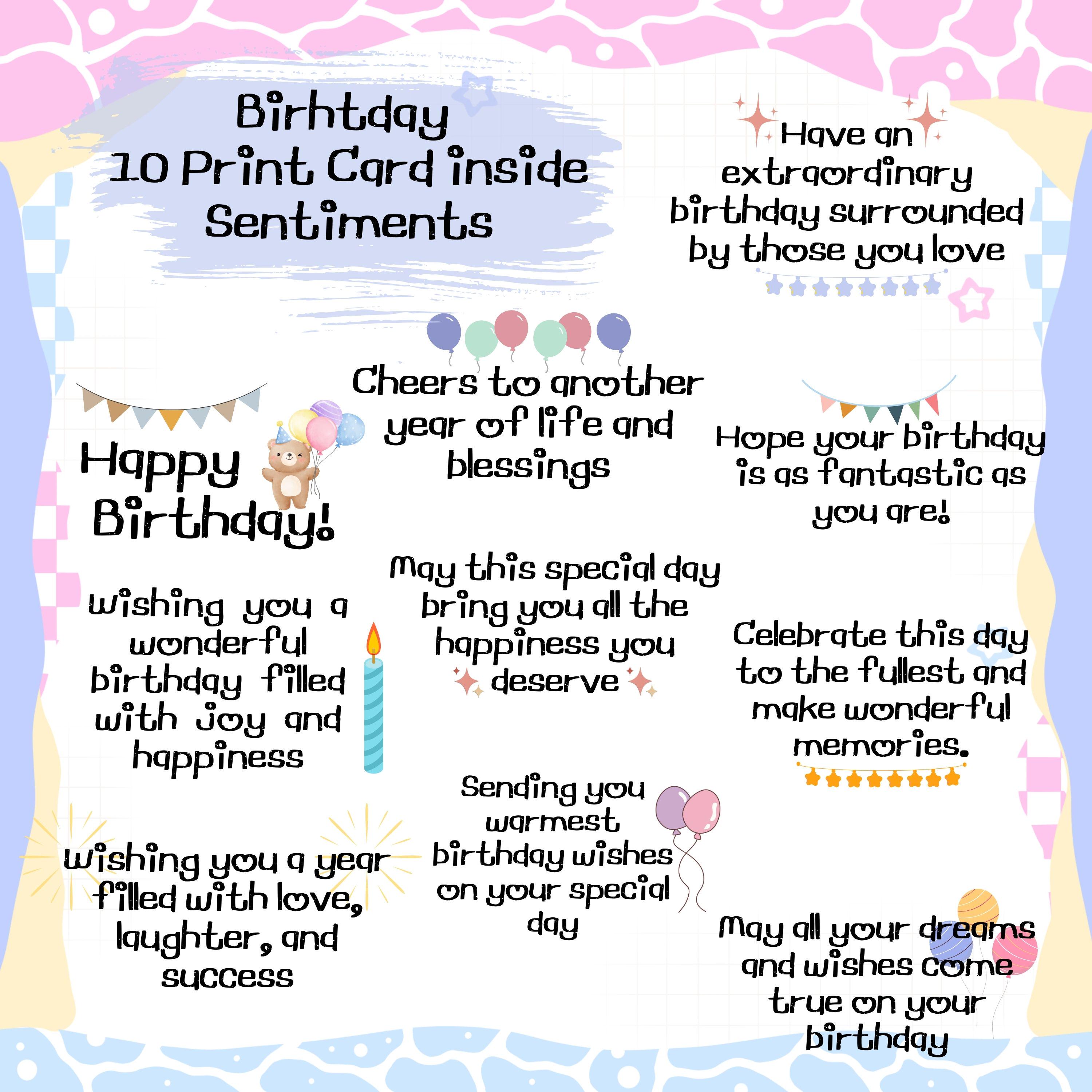 Fun Card Sentiments Birthday Card Sentiments Digital Stamp Bundle: Clip Art Quotes (PNG) - Etsy