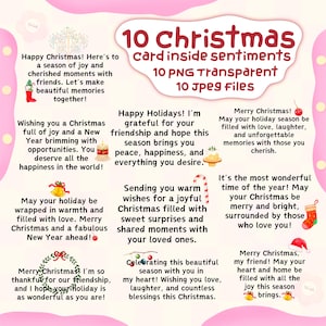 Pacote de carimbos digitais com sentimentos de cartão de Natal 'para o interior', Clip Art, Citações de Word Art para fazer cartões, Palavras para cartões, PNG