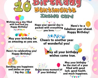 Geburtstagskarte Gefühle Digitalstempel Bundle: Wortkunst Zitate (PNG)