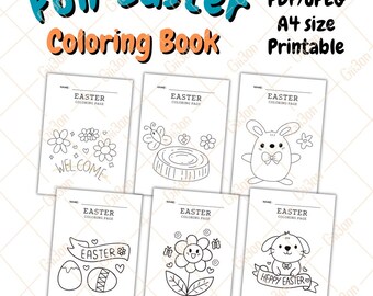 42 Fun easter coloring pages, spring, coloring, coloring book ,spring coloring book, book for kid, coloring pages