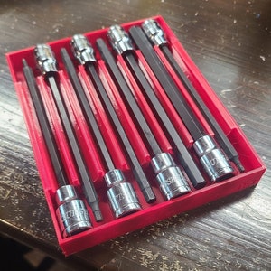 Universal 8-Piece Hex/Torx Socket Tray: Mid/Full Length