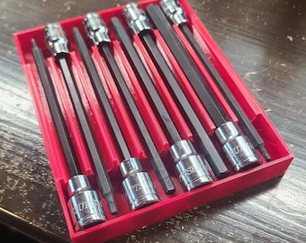 Universal Hex or Torxs mid length or full length socket tray 8 piece these can be customized to certain sizes! For custom message us!