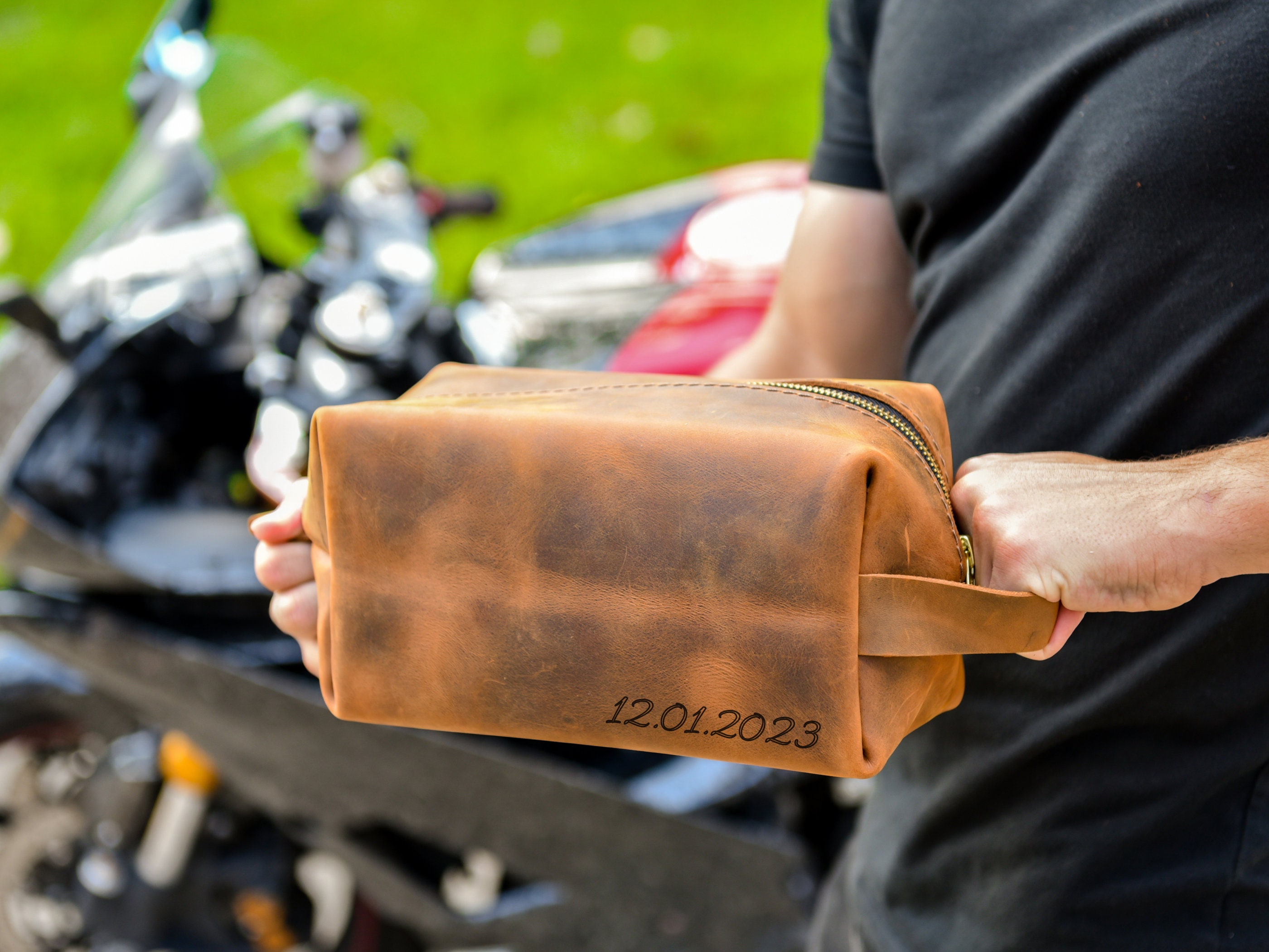 Personalized Dopp Kit Leather Dopp Kit for Mens Leather Toiletry Bag ...