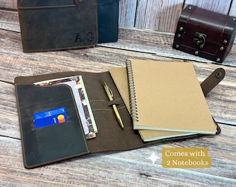 Personalized Journal for Women Leather Journal for Men a5 Planner Cover Leather Folder a4 Binder Anniversary Gift for Him Officiant Gift