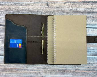 Personalized Leather Journal Leather Document Holder A5 Leather Cover A5 Notebook Cover Manifestation Journal Leather Folder Leadership Gift