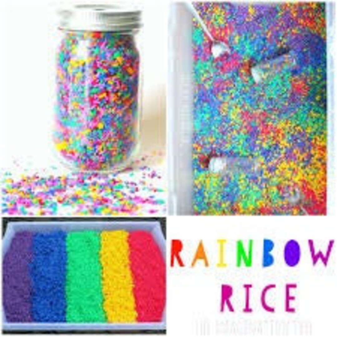 Painted Rice Colored Rice for Sensory Bins Art Sensory Bottles Etc. - Etsy