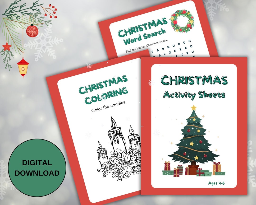Printable Christmas Activity Sheets for Ages 4 to 6 Colorful Christmas ...