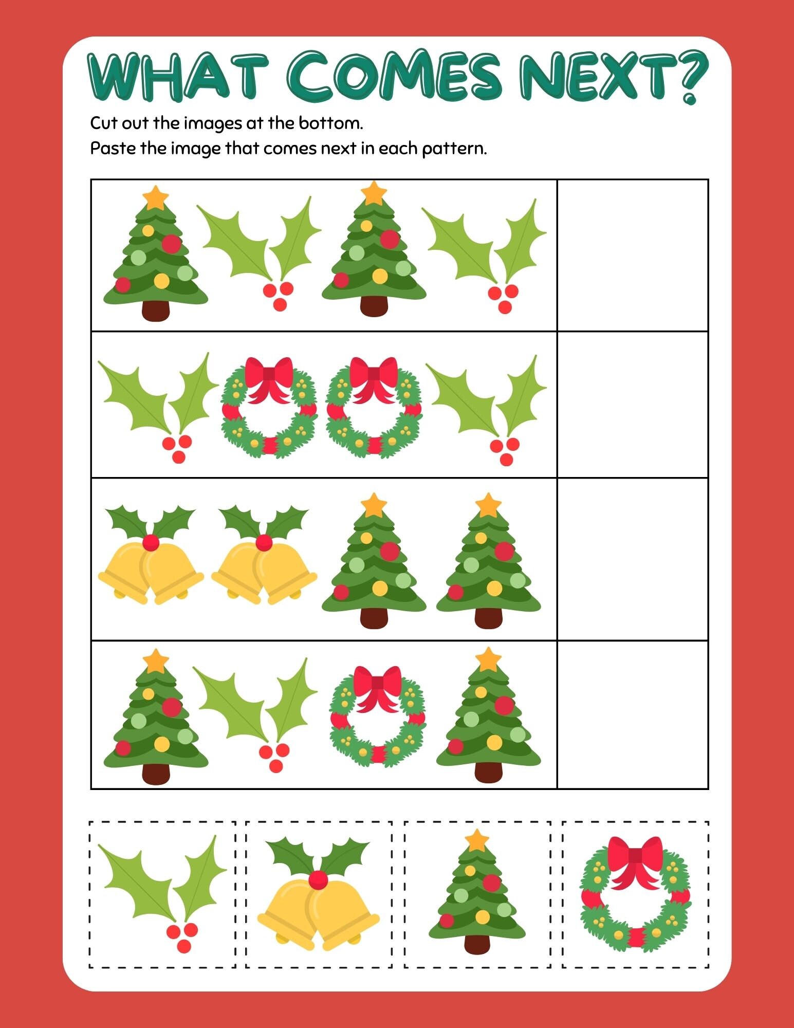 Printable Christmas Activity Sheets for Ages 4 to 6 Colorful Christmas ...