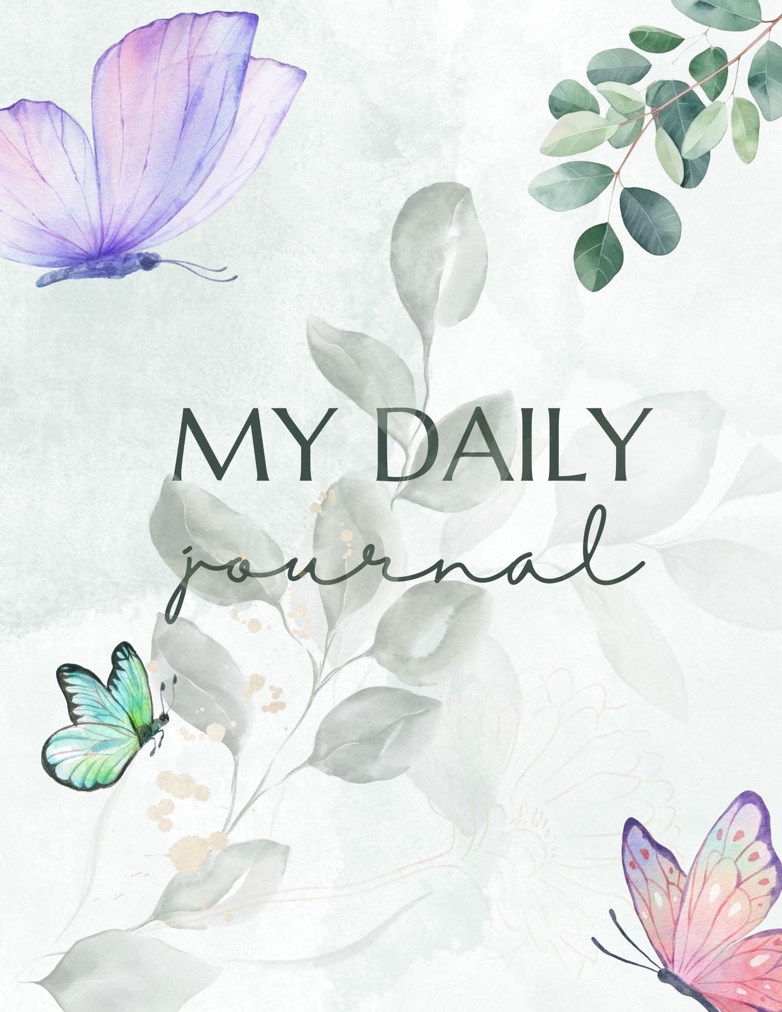 Printable Personal Daily Journal Simple Organizer Planner Wellness ...