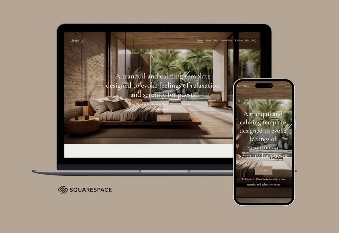 Squarespace site Template Short Term Rental Airbnb Squarespace Fluid Engine