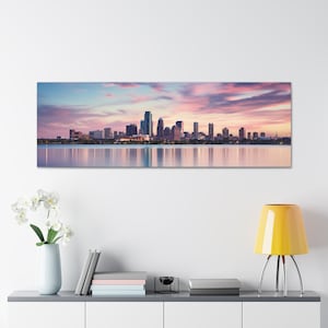 Ultrawide Detroit Skyline Canvas Print - Urban Elegance for Your Space, custom artwork, detroit artwork, custom skyline print