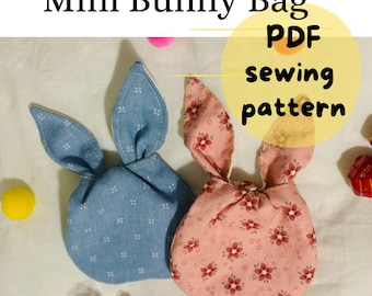 Mini Bunny Bag sewing pattern l Treat Bag sewing pattern l Bunny Ears Bag sewing pattern l  bunny bag sewing pattern