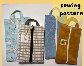 Flat Pencil Case Pattern l Pencil Case Sewing Pattern l Zipper pouch Sewing Pattern l Flat Zip Pouch l Beginner pouch sewing pattern