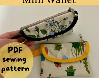 Mini Wallet Sewing Pattern l Coin Purse Sewing Pattern l Card Wallet Sewing Pattern l Small Wallet Sewing pattern l Wristlet Sewing Wallet