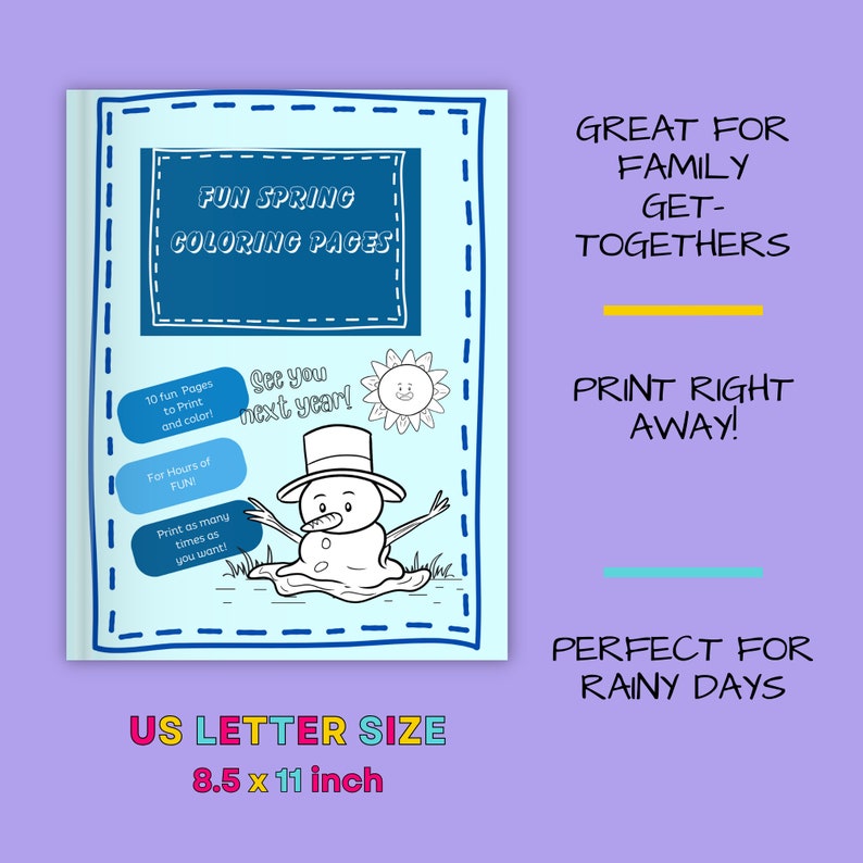 Kids Coloring Page for Spring Easter, Fun Cute Playful Printable Sheet ...