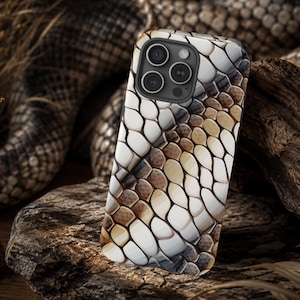 Snake Print Phone Case, Reptile Scale iPhone Case, Neutral Animal Print Case, Python Pattern Cover, Galaxy Pixel Phone Gift