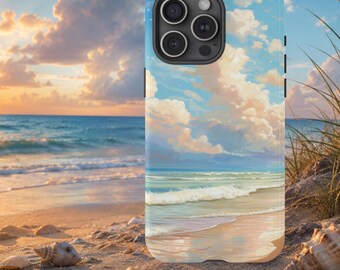 Beach Sunset Phone Case, Coastal Ocean iPhone Case, Seaside Landscape Phone Cover, Tropical Beach Waves Case Gift