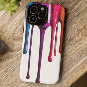 Phone Case Dripping Color | Vibrant Paint Splash Design | Tough Cases, Art Lover Gift, Phone Accessory, Colorful Mobile Case, Unique Gift