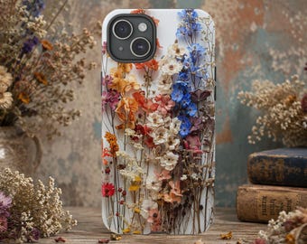Pressed Flower Phone Case, Dried Wildflower iPhone Case, Botanical Floral Phone Cover, Cottagecore Gift for Her