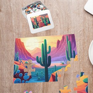 Cactus Jigsaw Puzzle: Desert Landscape, 1000 Piece