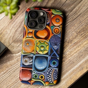Geometric Collage Phone Case: Stylish Protective Design