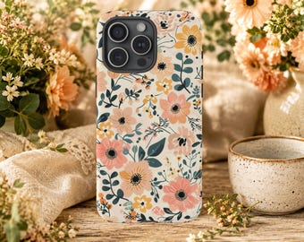 Telefoonhoesje met bloemenprint, iPhone-hoesje met wilde bloemen, botanisch telefoonhoesje, hoesje met bloemenprint in cottagecore-stijl, Samsung Galaxy-hoesje, Pixel-telefoonhoesje