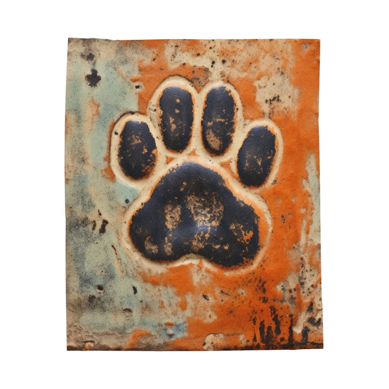 Blanket Dog Paw Pattern Custom Colorful Cute Plush Throw Unique Cozy
