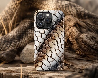 Custodia per telefono con stampa pitonata, motivo rettile effetto pelle di serpente per iPhone, Samsung Galaxy e Google Pixel