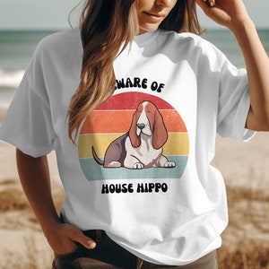 Basset Hound Shirt, House Hippo T-shirt, Dog Tee! Gift for Basset Mom or Dad, Basset Hound Gift, Animal Lover Apparel, Dog owner shirt