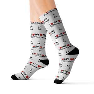 I Love My Girlfriend Socks, novelty socks, gag gift, Gift for Him, anniversary socks, birthday gift idea, couples socks,  his and hers gift