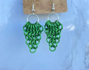 European Leaf chainmail Earrings