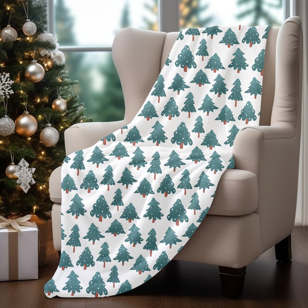 Christmas Tree Blanket, Christmas Minky Blanket, Christmas Tree Blanket