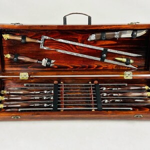 BBQ Skewers gift set, Grill set, BBQ gift set, Mangal skewers, Shahslik, Grill tools