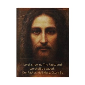 Holy Face of Jesus English Prayers Wall Hanging, Catholic Art, Traditional Catholic Devotion, Traditional Catholic Gift, Catholic Decor
