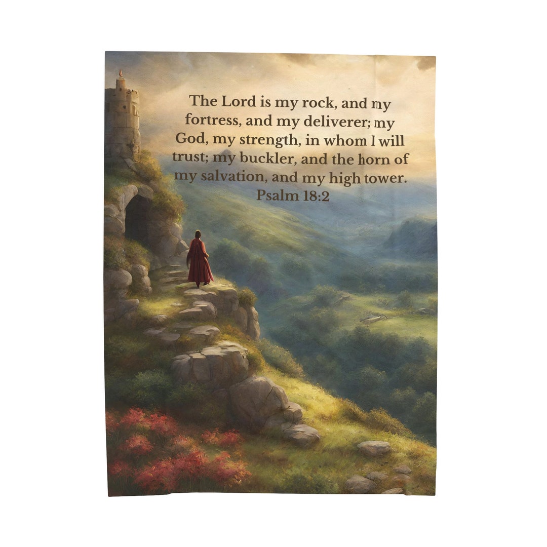 The Lord is My Rock and My Fortress Blanket, Bible Verse Blanket