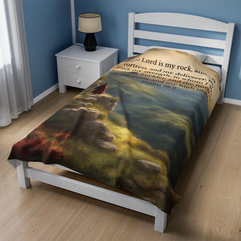 The Lord is My Rock and My Fortress Blanket, Bible Verse Blanket