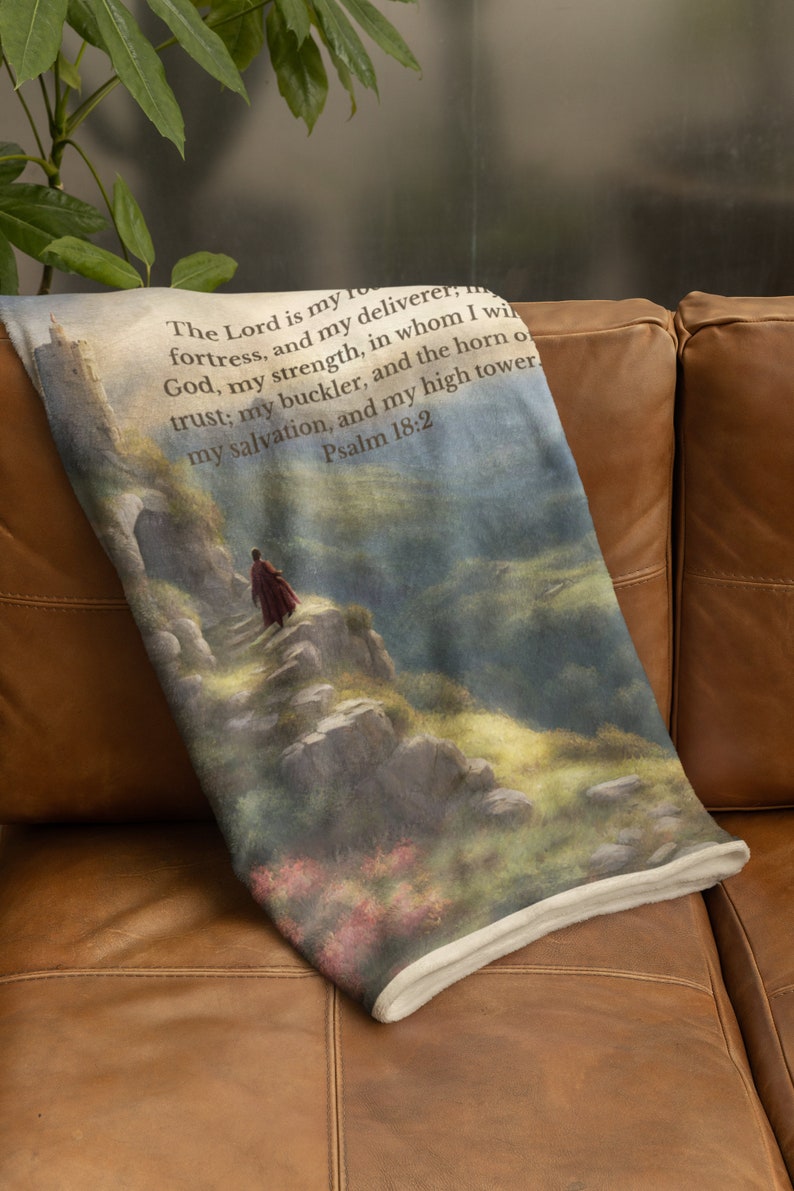The Lord is My Rock and My Fortress Blanket, Bible Verse Blanket