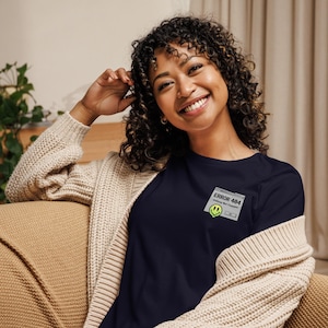 Relaxed dames-T-shirt, Error 404 Sleep Not Found-T-shirt, Retro Glitch Smiley-graphic-T-shirt