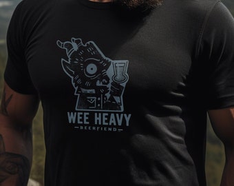 Wee Heavy Beerfiend graphic tee shirt, Robbie Burns Beer themed apparel