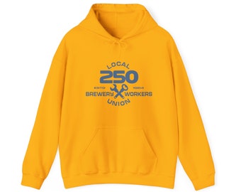 BREWERY WORKERS UNION Hoodie, Local 250 badge one, Beer Themed Apparel