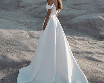 Satin Disney Wedding Dress - Storybook Princess Bridal Gown - Dreamy Elegant Dress for Your Fairytale Wedding, Disney Princess Bridal Dress