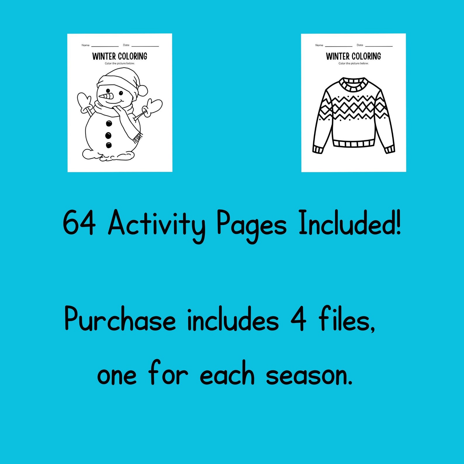 Printable learning About the Seasons Activity Workbook Etsy