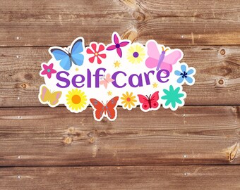 NEW! Self Care Water Resistant Sticker, mental health sticker, water bottle sticker, laptop sticker, planner sticker, phone sticker