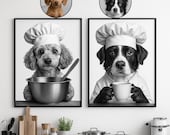 Custom Pet Portrait Dog Cafe Art | Personalized Dog Wall Decor | Unique Pet Lover Gift | Vintage Style Custom Pet Artwork