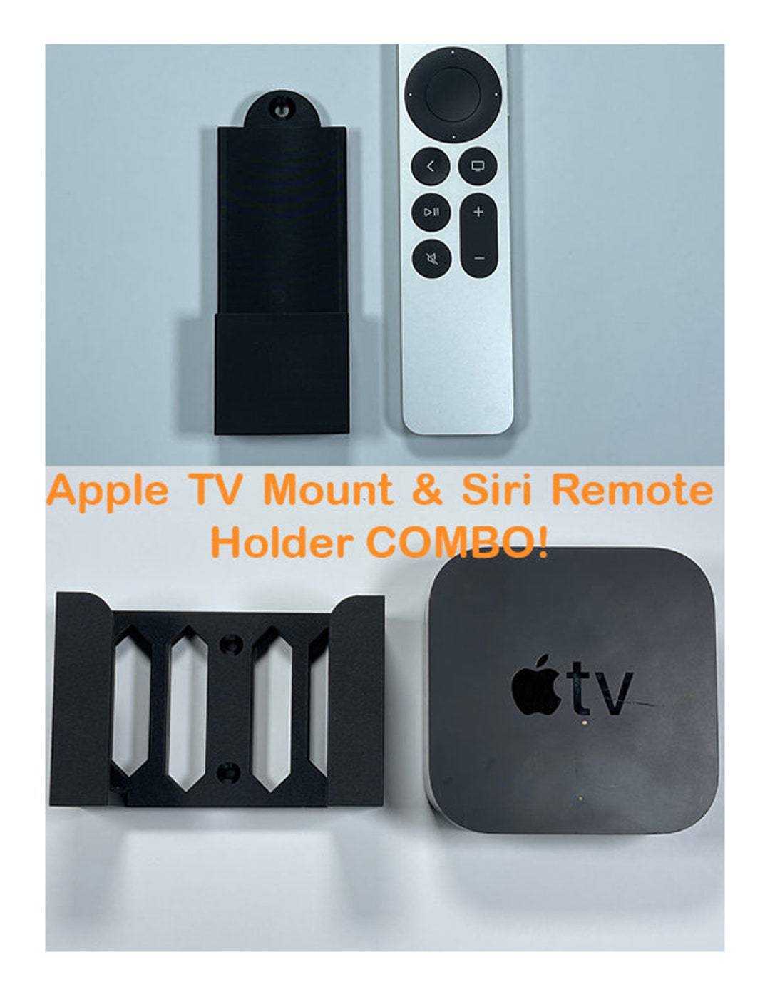 Apple TV Mount & Siri Remote Holster COMBO Etsy