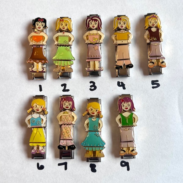 Italian Charm Girl Set of 4 Links New Vintage