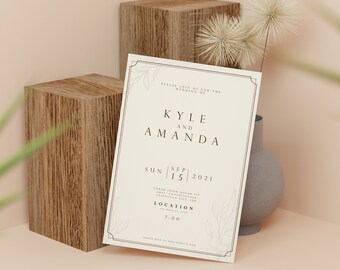 Modern Wedding Invitation - Custom Made with your event details!