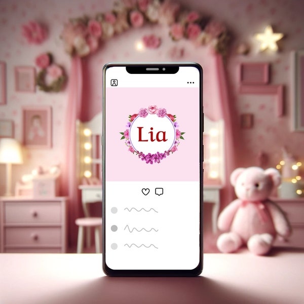 Custom 4K Baby Name Reveal Video - Baby Girl's Name Announcement with Floral Animation for Social Media